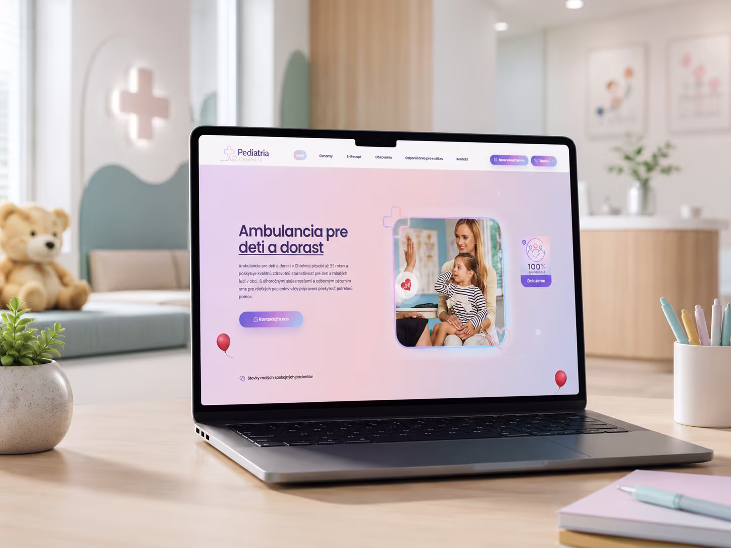 Ukážka projektu: Pediatria Chtelnica - web + rezervačný systém + e-recept